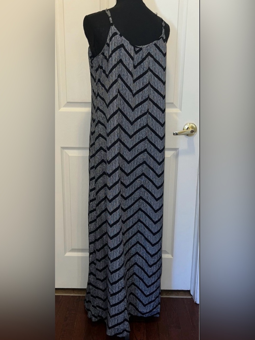 Merona Black and Gray Chevron Maxi Dress
